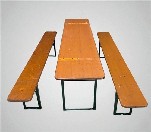 Furniture - Vintage German Oktoberfest Beer Garden Table & Bench, Wood Outdoor Set B44 by The Old Grainery