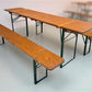 Furniture - Vintage German Oktoberfest Beer Garden Table & Bench, Wood Outdoor Set B44 by The Old Grainery