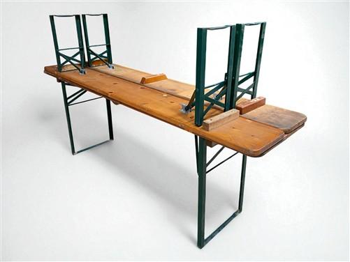 Furniture - Vintage German Oktoberfest Beer Garden Table & Bench, Wood Outdoor Set B44 by The Old Grainery