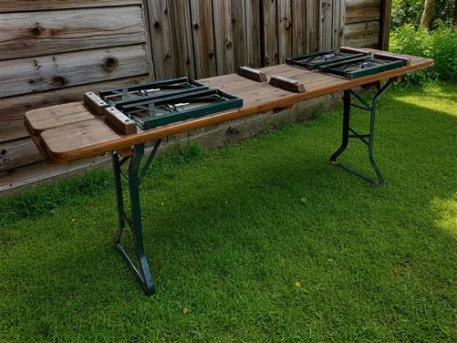 Vintage German Oktoberfest Beer Garden Table & Bench, Wood Outdoor Set B46
