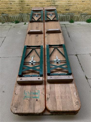 Furniture - Vintage German Oktoberfest Beer Garden Table & Bench, Wood Outdoor Set B48 by The Old Grainery