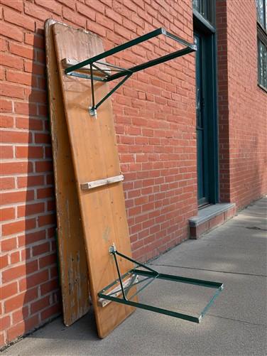 Furniture - Vintage German Oktoberfest Beer Garden Table & Bench, Wood Outdoor Set B48 by The Old Grainery