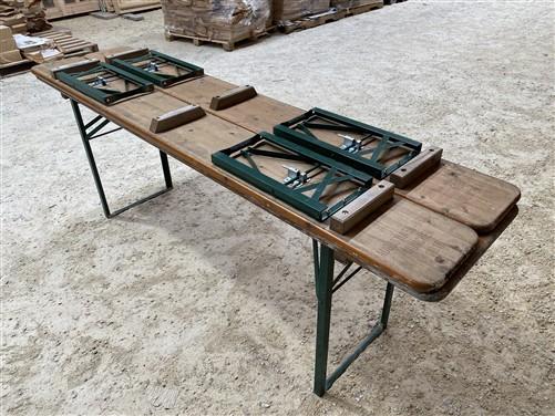Furniture - Vintage German Oktoberfest Beer Garden Table & Bench, Wood Outdoor Set B49 by The Old Grainery