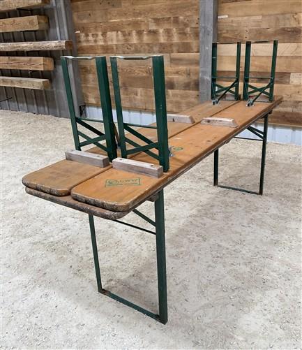 Furniture - Vintage German Oktoberfest Beer Garden Table & Bench, Wood Outdoor Set B50 by The Old Grainery