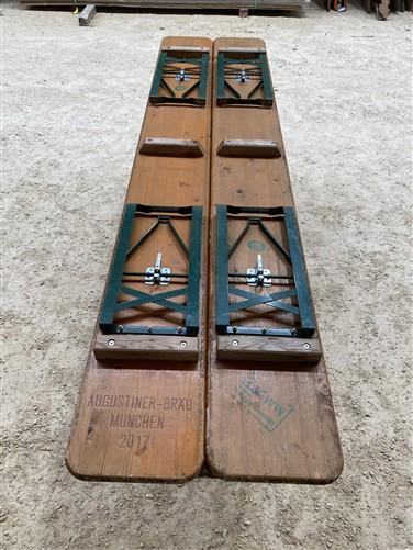 Furniture - Vintage German Oktoberfest Beer Garden Table & Bench, Wood Outdoor Set B50 by The Old Grainery
