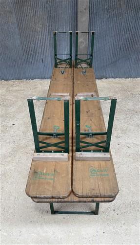 Furniture - Vintage German Oktoberfest Beer Garden Table & Bench, Wood Outdoor Set B55 by The Old Grainery