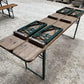Furniture - Vintage German Oktoberfest Beer Garden Table & Bench, Wood Outdoor Set B55 by The Old Grainery
