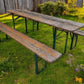 Furniture - Vintage German Oktoberfest Beer Garden Table & Bench, Wood Outdoor Set B53 by The Old Grainery