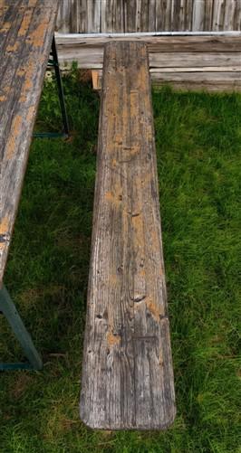 Furniture - Vintage German Oktoberfest Beer Garden Table & Bench, Wood Outdoor Set B53 by The Old Grainery