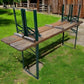 Furniture - Vintage German Oktoberfest Beer Garden Table & Bench, Wood Outdoor Set B53 by The Old Grainery