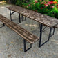 Furniture - Vintage German Oktoberfest Beer Garden Table & Bench, Wood Outdoor Set B54 by The Old Grainery