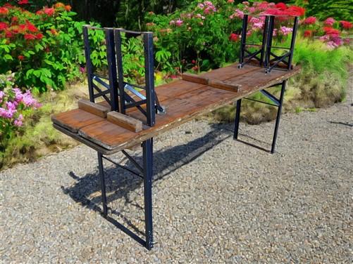 Furniture - Vintage German Oktoberfest Beer Garden Table & Bench, Wood Outdoor Set B54 by The Old Grainery