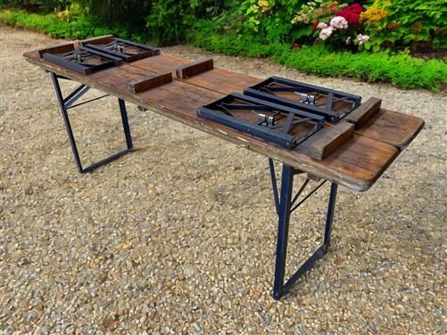 Furniture - Vintage German Oktoberfest Beer Garden Table & Bench, Wood Outdoor Set B54 by The Old Grainery