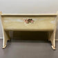 Cream Floral Wooden Bench, Vintage Entryway, Park Bench Church Pew Bench Seating