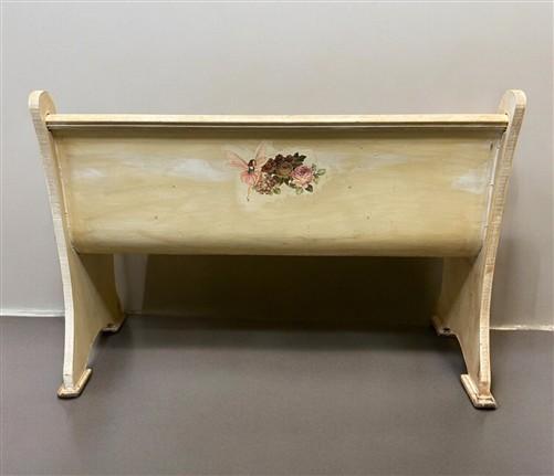 Cream Floral Wooden Bench, Vintage Entryway, Park Bench Church Pew Bench Seating