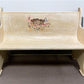 Cream Floral Wooden Bench, Vintage Entryway, Park Bench Church Pew Bench Seating