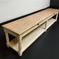 Kitchen Island - 12' Antiqued Kitchen Island with Drawers, Store Counter Display Harvest Table, A by The Old Grainery (bar...
