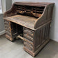 Roll Top Desk - 4'6" Walnut Roll Top Desk with Tambour Door, Wooden Office Desk, Vintage Desk by The Old Grainery (double...