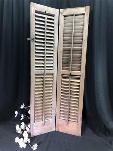 Shutter - Wooden Window Shutter, Victorian Window Louver, Architectural Salvage B49, by The Old Grainery (brown, country,...