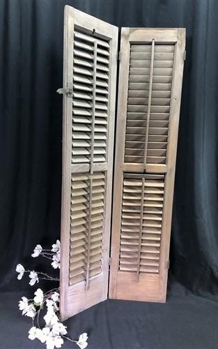 Shutter - Wooden Window Shutter, Victorian Window Louver, Architectural Salvage B49, by The Old Grainery (brown, country,...
