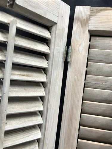 Shutter - Wooden Window Shutter, Victorian Window Louver, Architectural Salvage B49, by The Old Grainery (brown, country,...