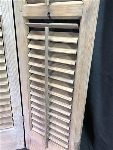 Shutter - Wooden Window Shutter, Victorian Window Louver, Architectural Salvage B49, by The Old Grainery (brown, country,...