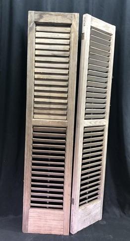 Shutter - Wooden Window Shutter, Victorian Window Louver, Architectural Salvage B49, by The Old Grainery (brown, country,...
