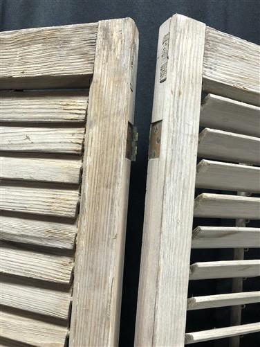 Shutter - Wooden Window Shutter, Victorian Window Louver, Architectural Salvage B49, by The Old Grainery (brown, country,...