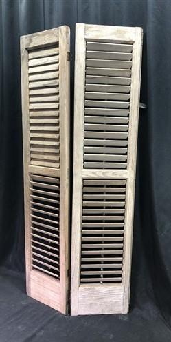 Shutter - Wooden Window Shutter, Victorian Window Louver, Architectural Salvage B49, by The Old Grainery (brown, country,...