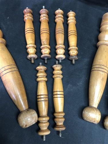 10 Wood Spindles, Architectural Salvage Fretwork, Furniture Trim, Vintage U,