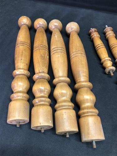 10 Wood Spindles, Architectural Salvage Fretwork, Furniture Trim, Vintage U,