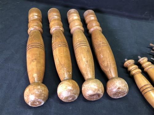 10 Wood Spindles, Architectural Salvage Fretwork, Furniture Trim, Vintage U,
