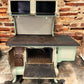 Wood Burning Stove - Monogram Stove, Vintage Wood/Coal Burning Stove, Cream & Sage Enamel, Cast Iron by The Old Grainery (...