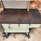 Wood Burning Stove - Monogram Stove, Vintage Wood/Coal Burning Stove, Cream & Sage Enamel, Cast Iron by The Old Grainery (...