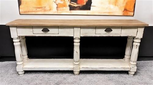 Tables - 72" White Sofa Table with Drawers, Coffee Table, End Table, Entryway, Console, A by The Old Grainery (Bi Level, c...