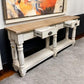 Tables - 72" White Sofa Table with Drawers, Coffee Table, End Table, Entryway, Console, A by The Old Grainery (Bi Level, c...