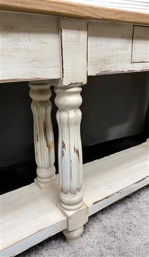 Tables - 72" White Sofa Table with Drawers, Coffee Table, End Table, Entryway, Console, A by The Old Grainery (Bi Level, c...