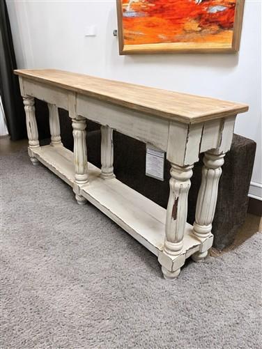 Tables - 72" White Sofa Table with Drawers, Coffee Table, End Table, Entryway, Console, A by The Old Grainery (Bi Level, c...