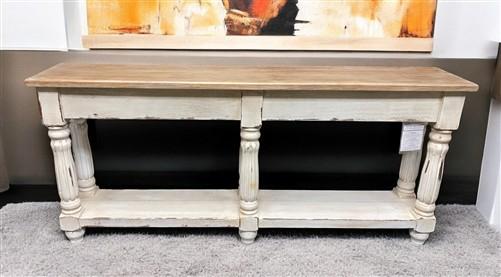 Tables - 72" White Sofa Table with Drawers, Coffee Table, End Table, Entryway, Console, A by The Old Grainery (Bi Level, c...