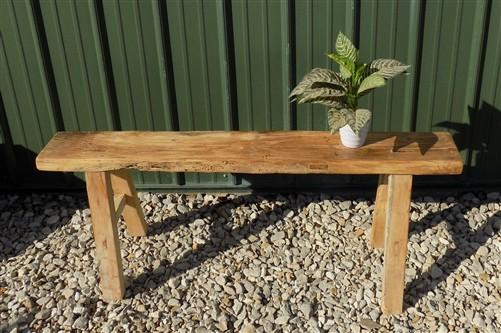 Wooden bench - Village Natural Wood Bench, Indoor Entryway Bench, Rustic Farmhouse Decor D, by The Old Grainery (19 in tal...