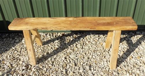 Wooden bench - Village Natural Wood Bench, Indoor Entryway Bench, Rustic Farmhouse Decor D, by The Old Grainery (19 in tal...