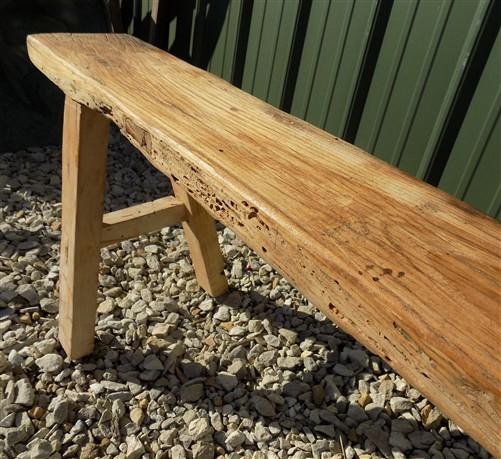 Wooden bench - Village Natural Wood Bench, Indoor Entryway Bench, Rustic Farmhouse Decor D, by The Old Grainery (19 in tal...