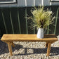 Wooden bench - Village Gingerbread Natural Wood Bench, Entryway Bench, Rustic Farmhouse G, by The Old Grainery (47 inch wi...