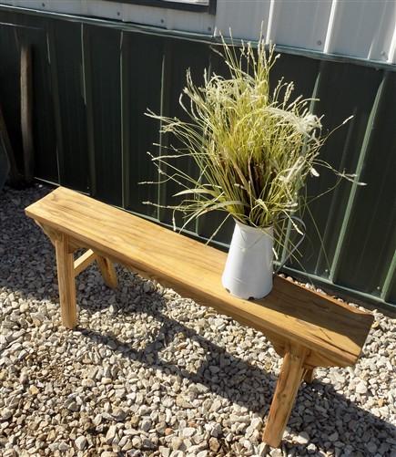 Wooden bench - Village Gingerbread Natural Wood Bench, Entryway Bench, Rustic Farmhouse G, by The Old Grainery (47 inch wi...