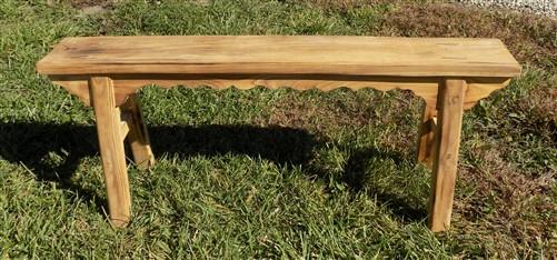 Wooden bench - Village Gingerbread Natural Wood Bench, Entryway Bench, Rustic Farmhouse G, by The Old Grainery (47 inch wi...