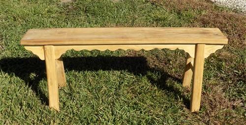 Wooden bench - Village Gingerbread Natural Wood Bench, Entryway Bench, Rustic Farmhouse G, by The Old Grainery (47 inch wi...