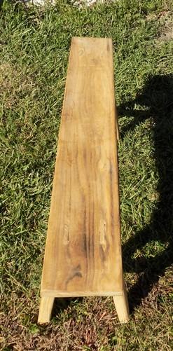Wooden bench - Village Gingerbread Natural Wood Bench, Entryway Bench, Rustic Farmhouse G, by The Old Grainery (47 inch wi...