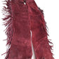 Chaps - Rich Suede Fringed Chaps, Vintage Cowboy Western Concho Rodeo Riding Chaps D, by The Old Grainery (Adult, chaps, c...