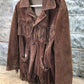 Western jacket - Suede Leather Fringed Jacket, Vintage Mens Western Ranch Coat, Unmarked Jacket F by The Old Grainery (coa...