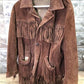 Western jacket - Suede Leather Fringed Jacket, Vintage Mens Western Ranch Coat, Unmarked Jacket F by The Old Grainery (coa...